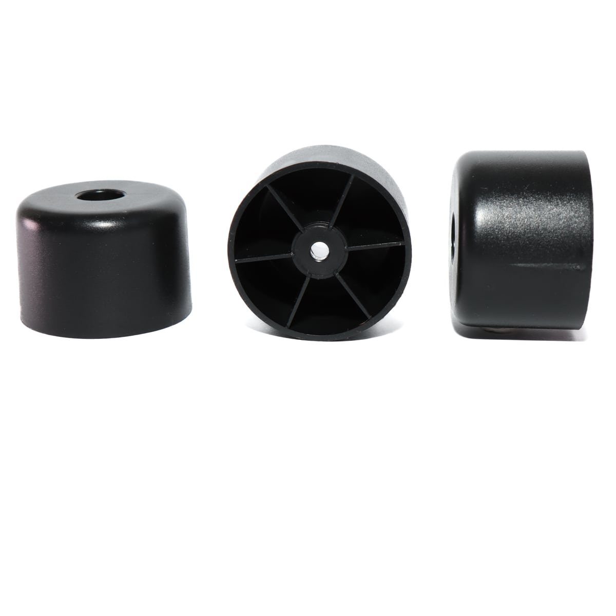 Plastic meubelpoot zwart 25mm rond