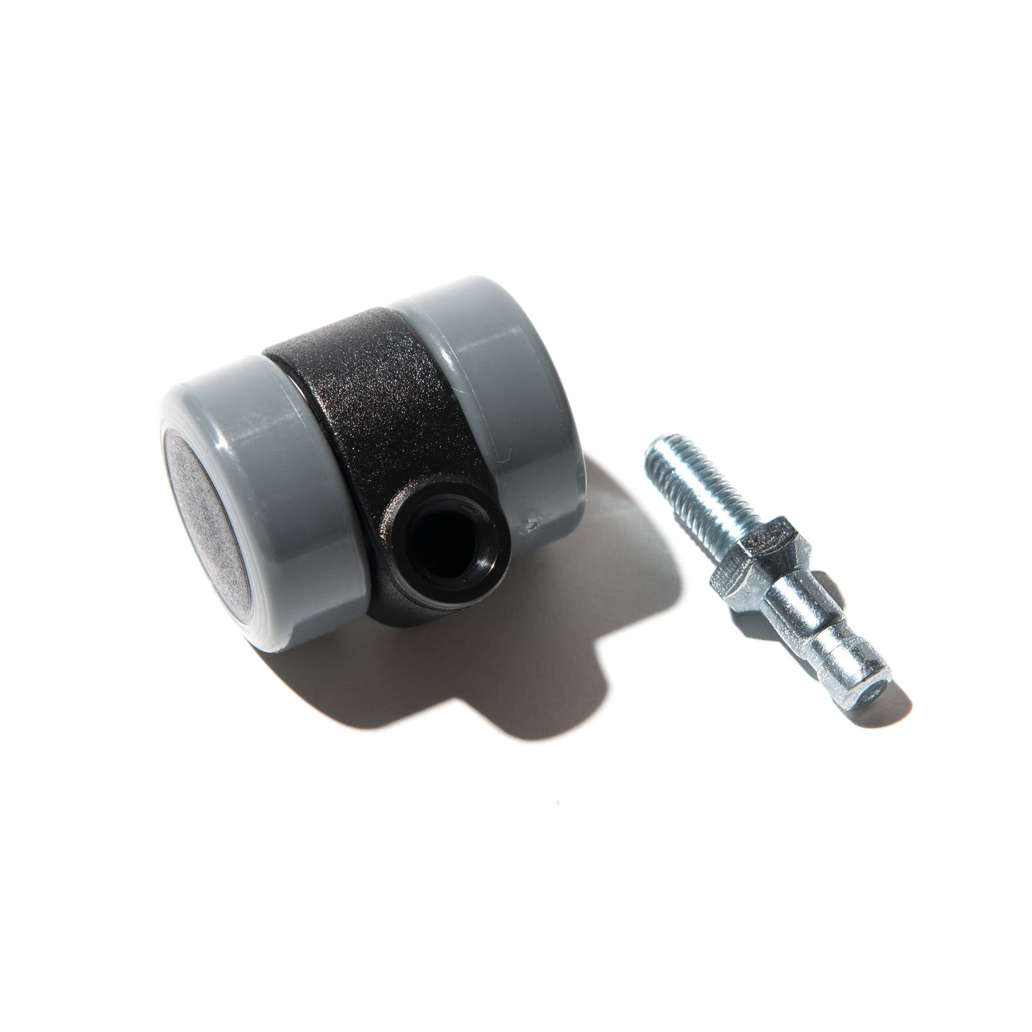 Zwenkwiel met zacht loopvlak voor stoelen M8 grijs