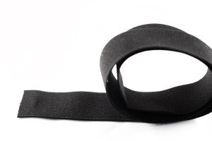 Plat elastiek 25 mm, zwart 50 meter